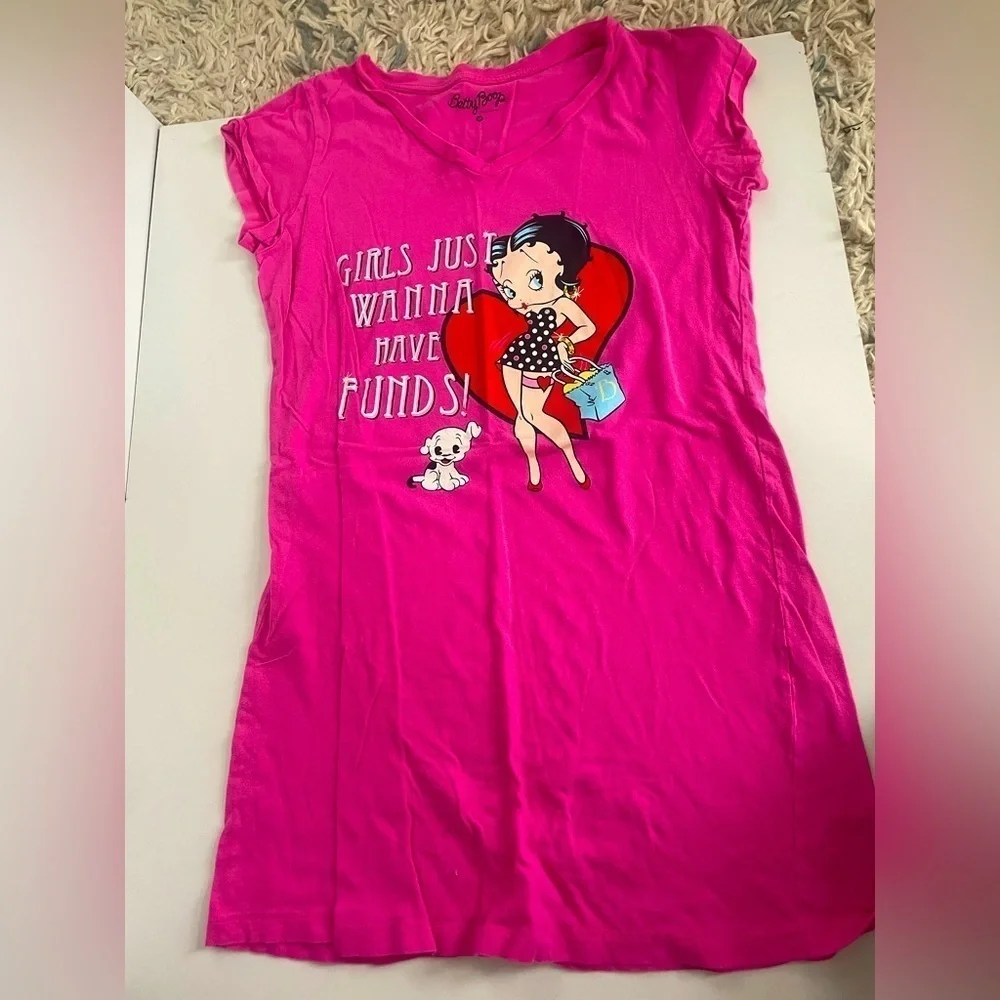 Betty boop nightie pjs pink women’s size M vintage